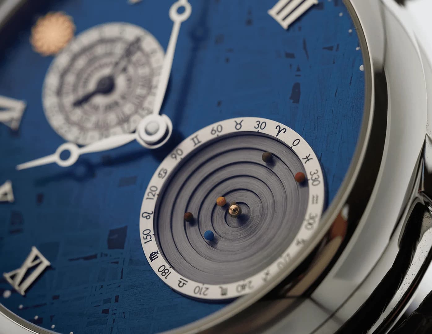 Planetarium sub-dial with the orbits of six planets