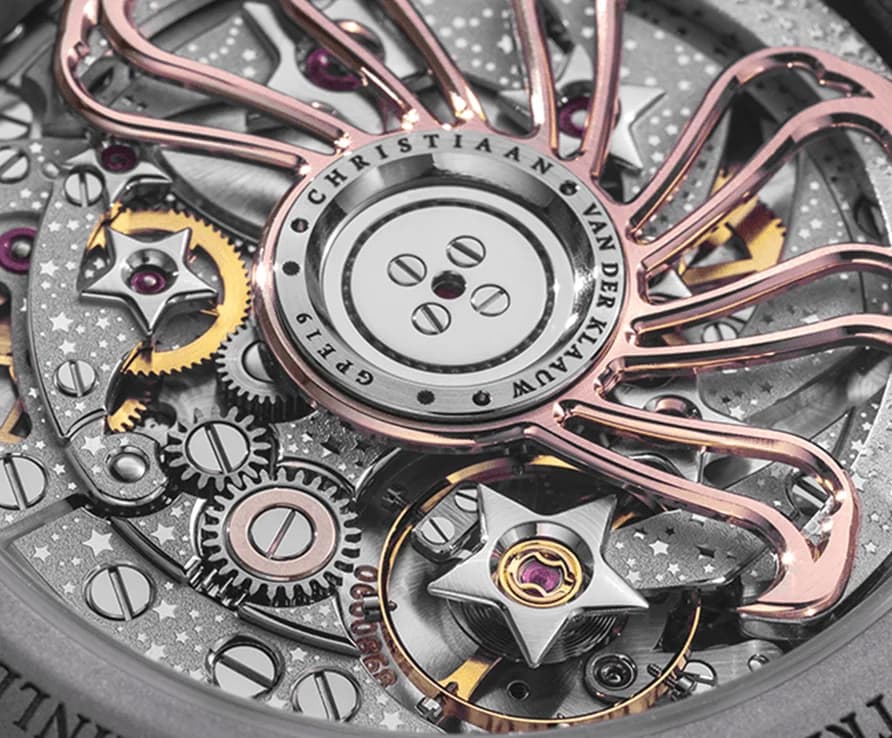 CVDK manufacture movement with its skeletonised sun rotor