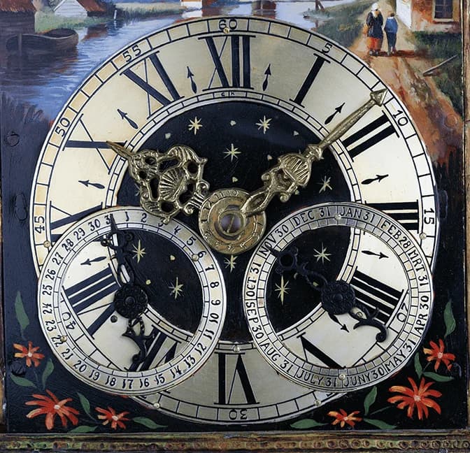 Astronomical clock dial with moon phases