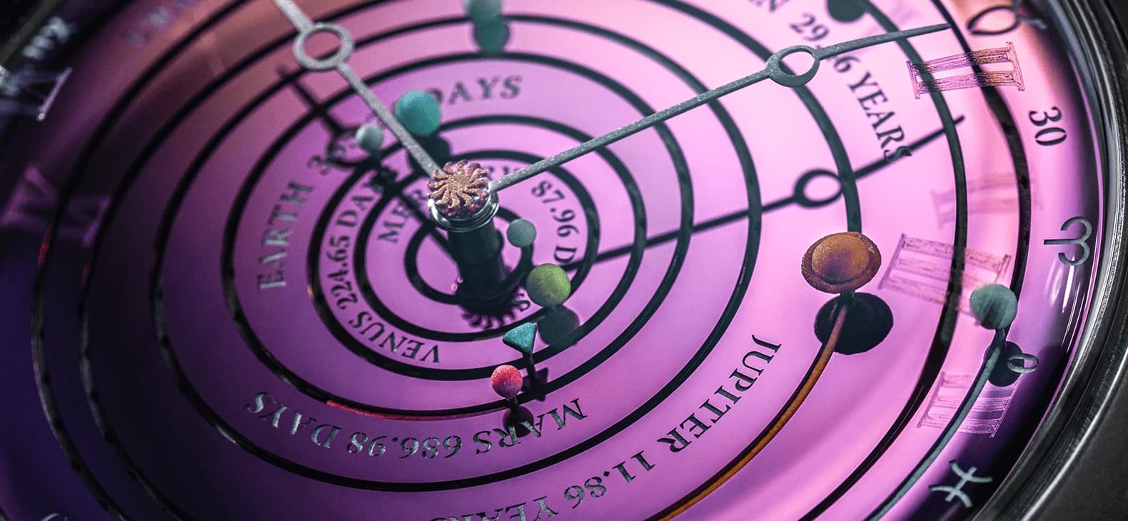 Planets on the violet silicon dial