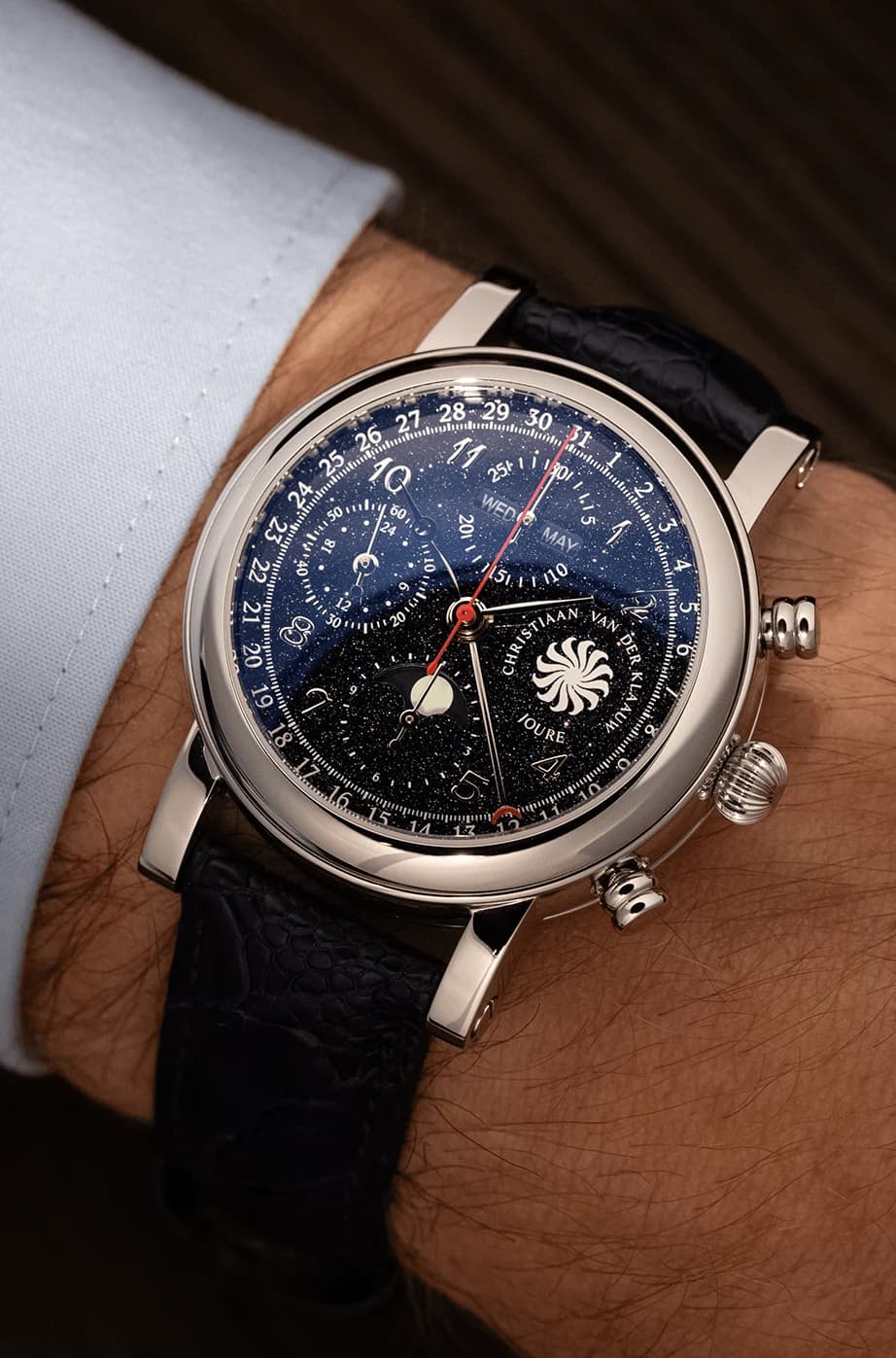 Ariadne Aventurine Blue, on the wrist