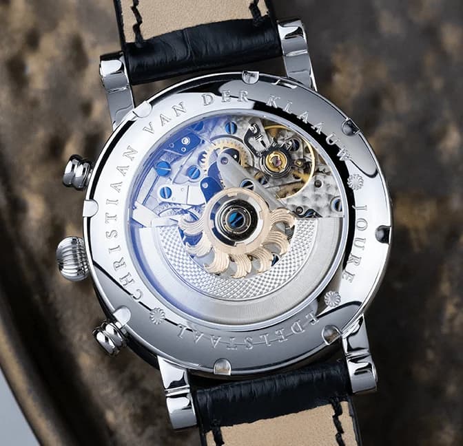Ariadne Grey, caseback with the Ariadne rotor