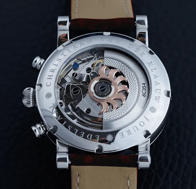 Ariadne Maroon, caseback with the Ariadne rotor