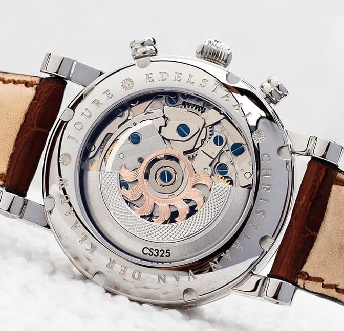 Ariadne White, caseback with the Ariadne rotor