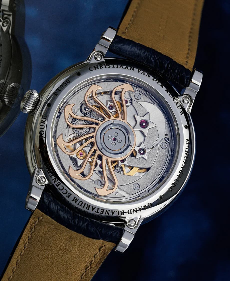 The CKM-01 Manufacture movement through the caseback