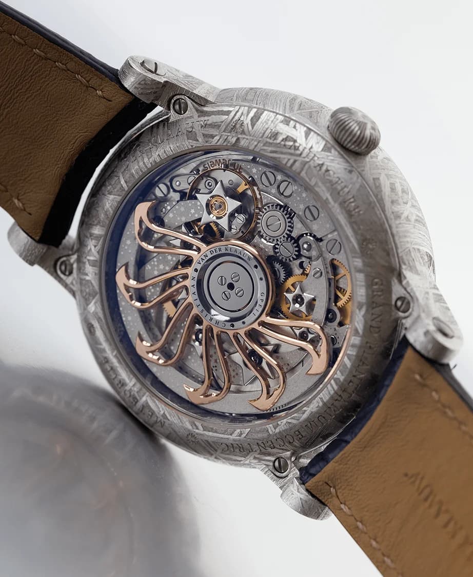 The CKM-01 Manufacture movement through the caseback