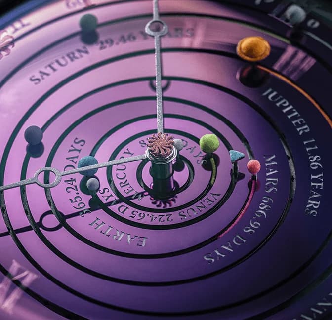 Grand Planetarium Eccentric Si14, detail of the silicon dial