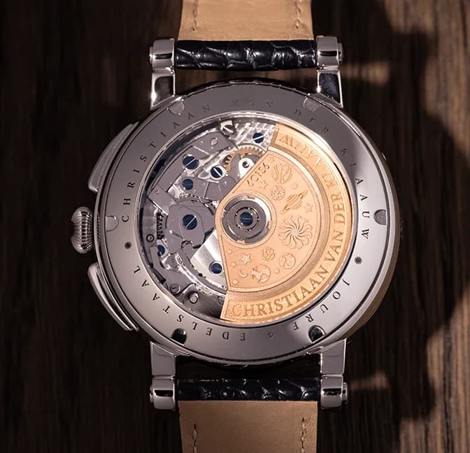 Hypernova Guilloché White, caseback with the Hypernova rotor