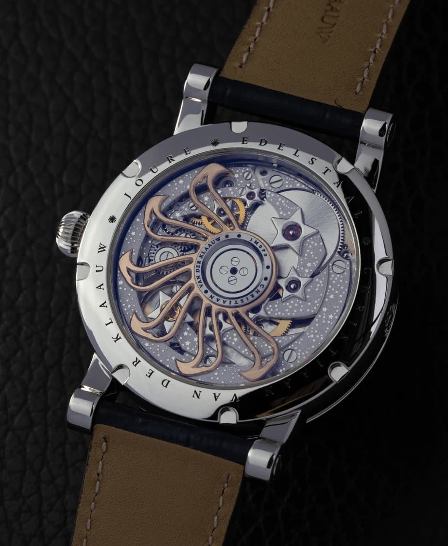 The CKM-01 Manufacture movement through the caseback