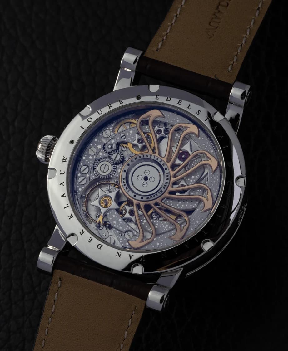 The CKM-01 Manufacture movement through the caseback