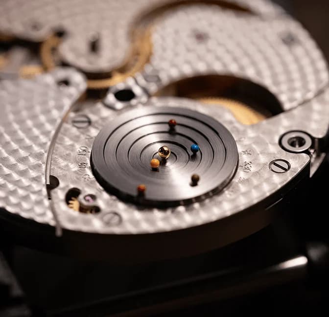 Planetarium Blue Meteorite, detail of the dial
