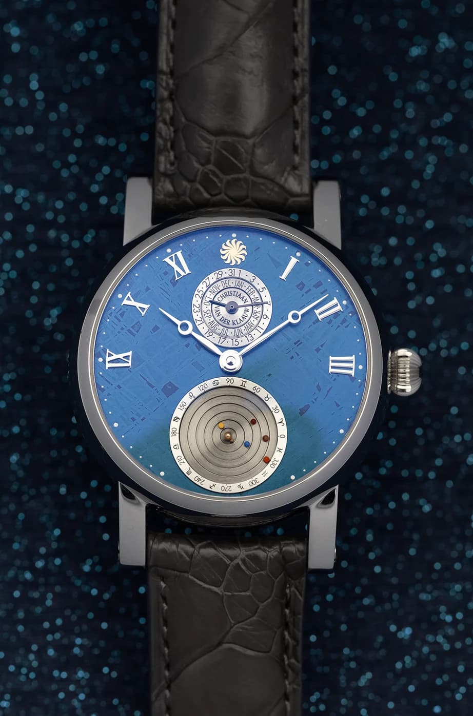 Planetarium Blue Meteorite in stainless steel