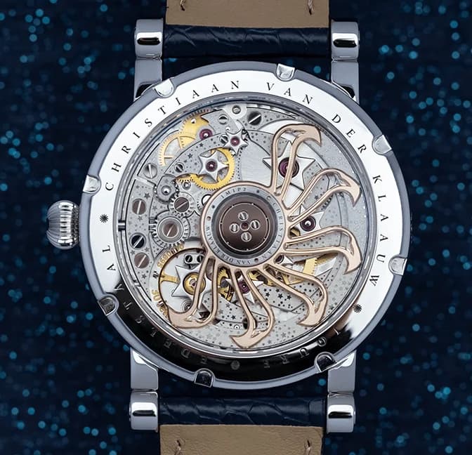 Close-up of the white dial