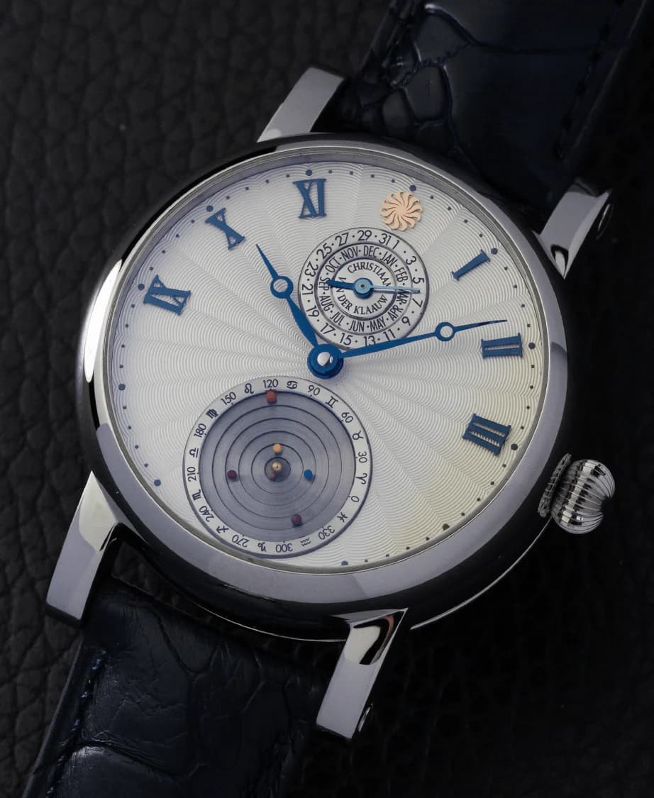 Planetarium Guilloché White dial with the Planetarium at 6 o'clock