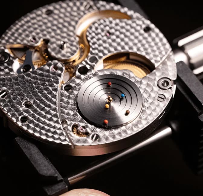 Planetarium Guilloché White Platinum, detail of the dial