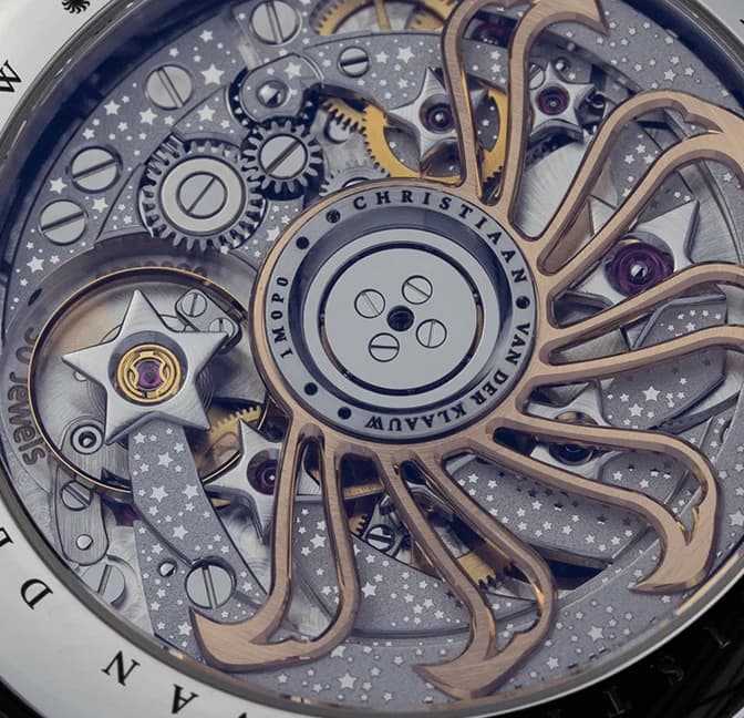 Close-up of the white dial