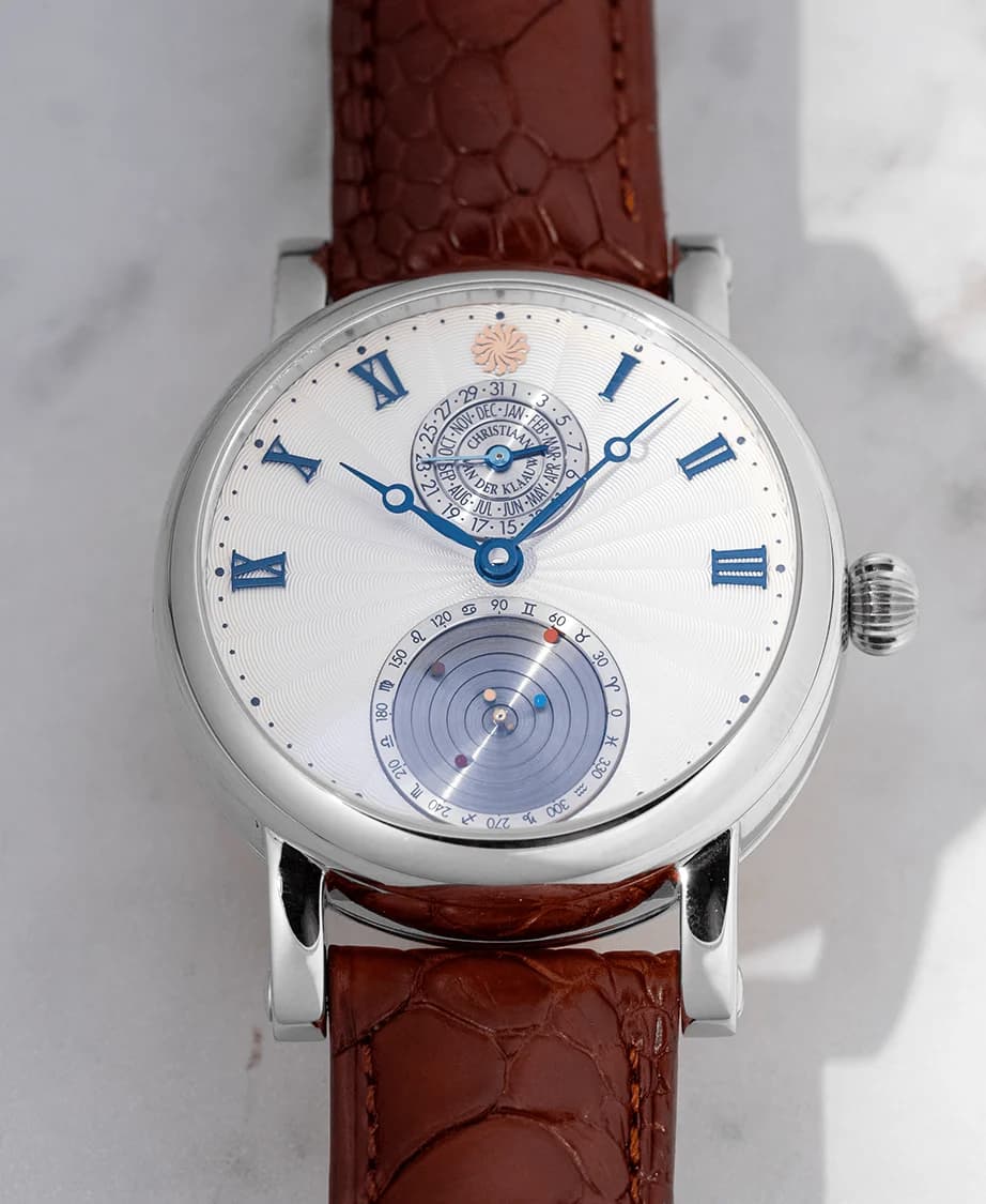 Planetarium Guilloché White Platinum dial with the Planetarium at 6 o'clock