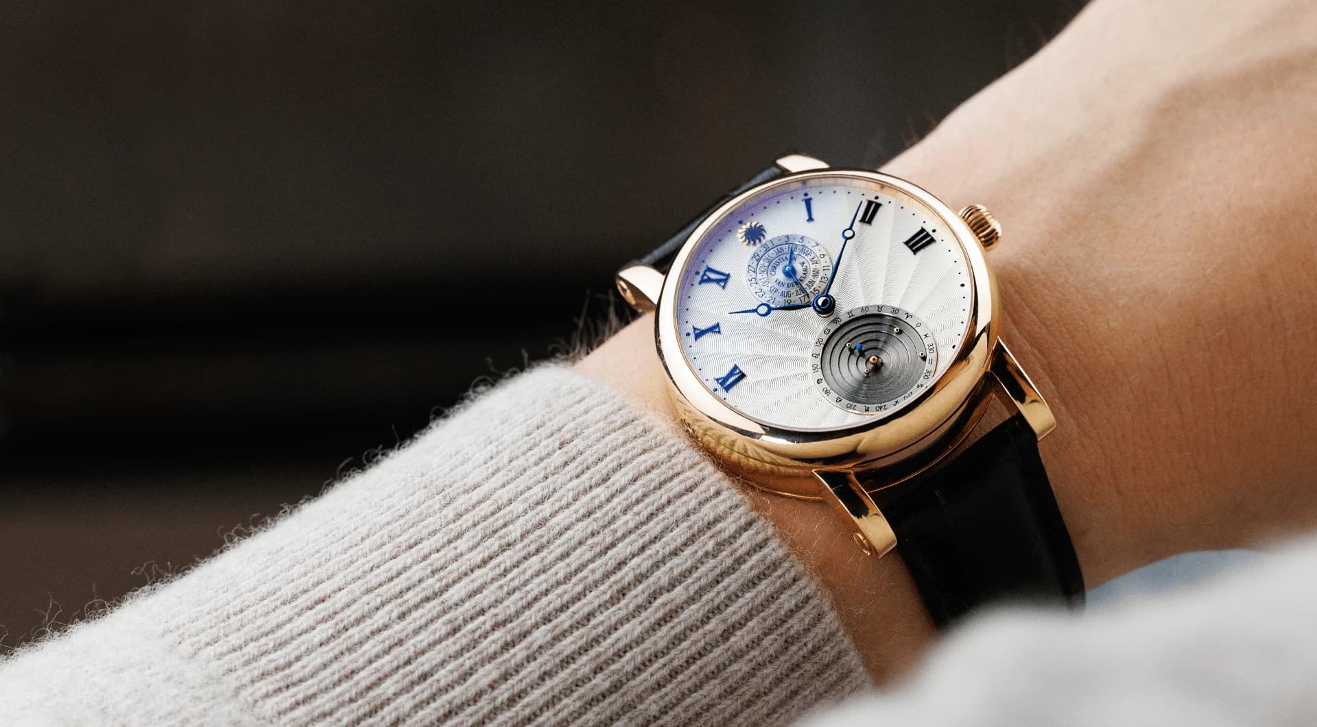 Planetarium Guilloché White Rose Gold in 18 ct rose gold with a white dial