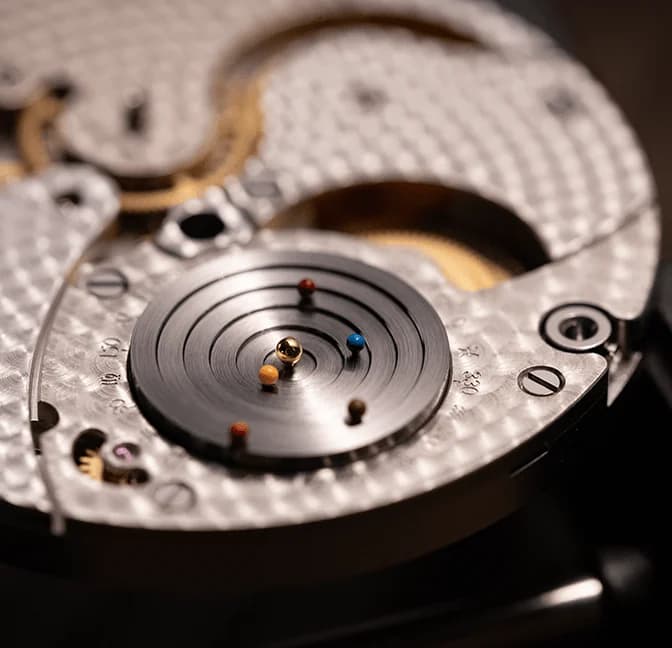 Planetarium Guilloché White Rose Gold, detail of the dial