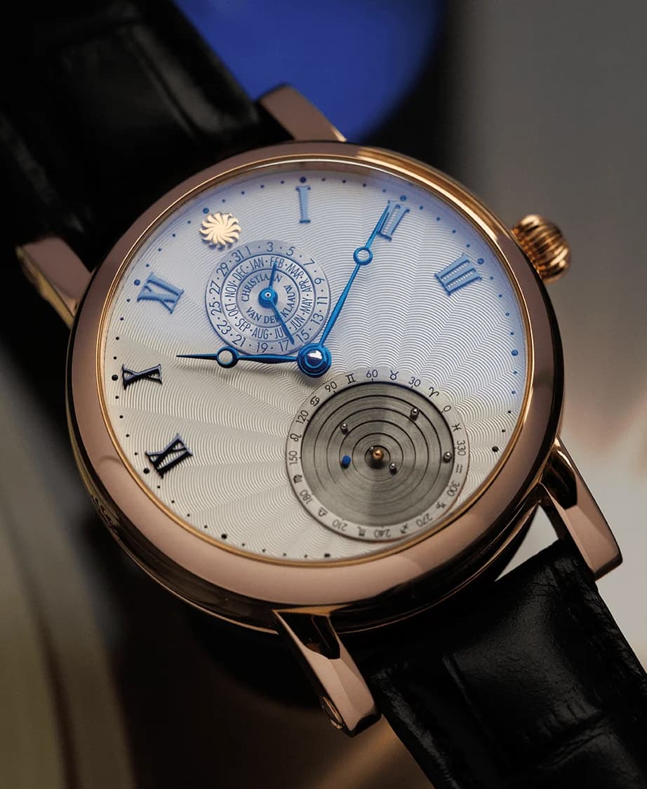 Planetarium Guilloché White Rose Gold dial with the Planetarium at 6 o'clock