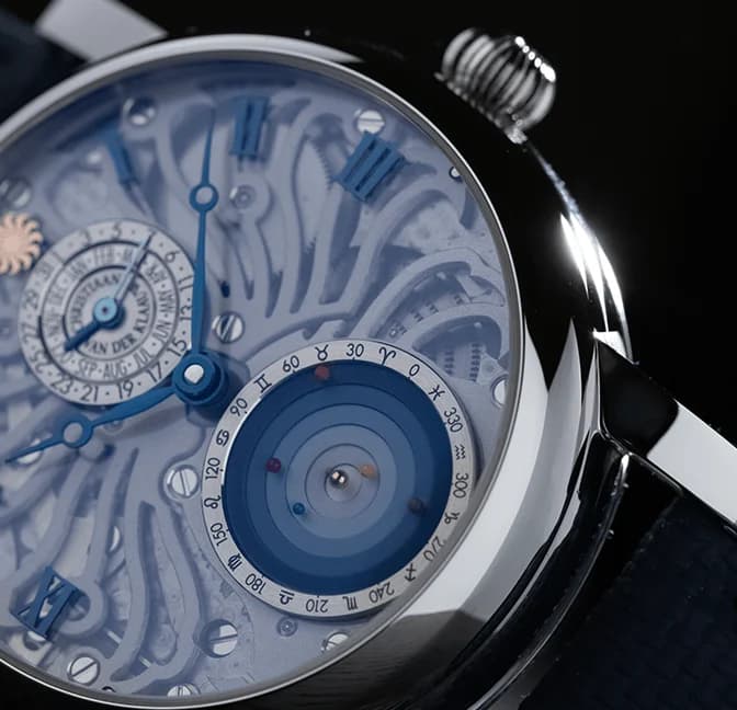 Planetarium Skeleton Platinum, detail of the dial