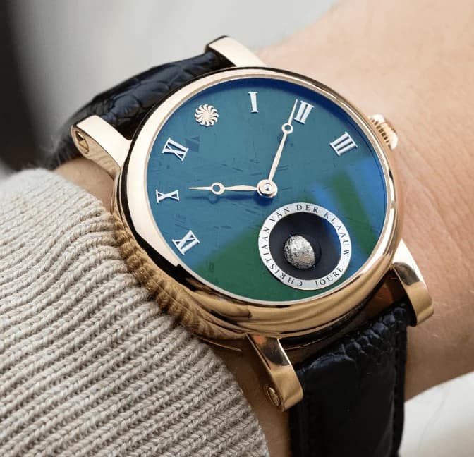 Real Moon Joure Green Meteorite Rose Gold, detail 2