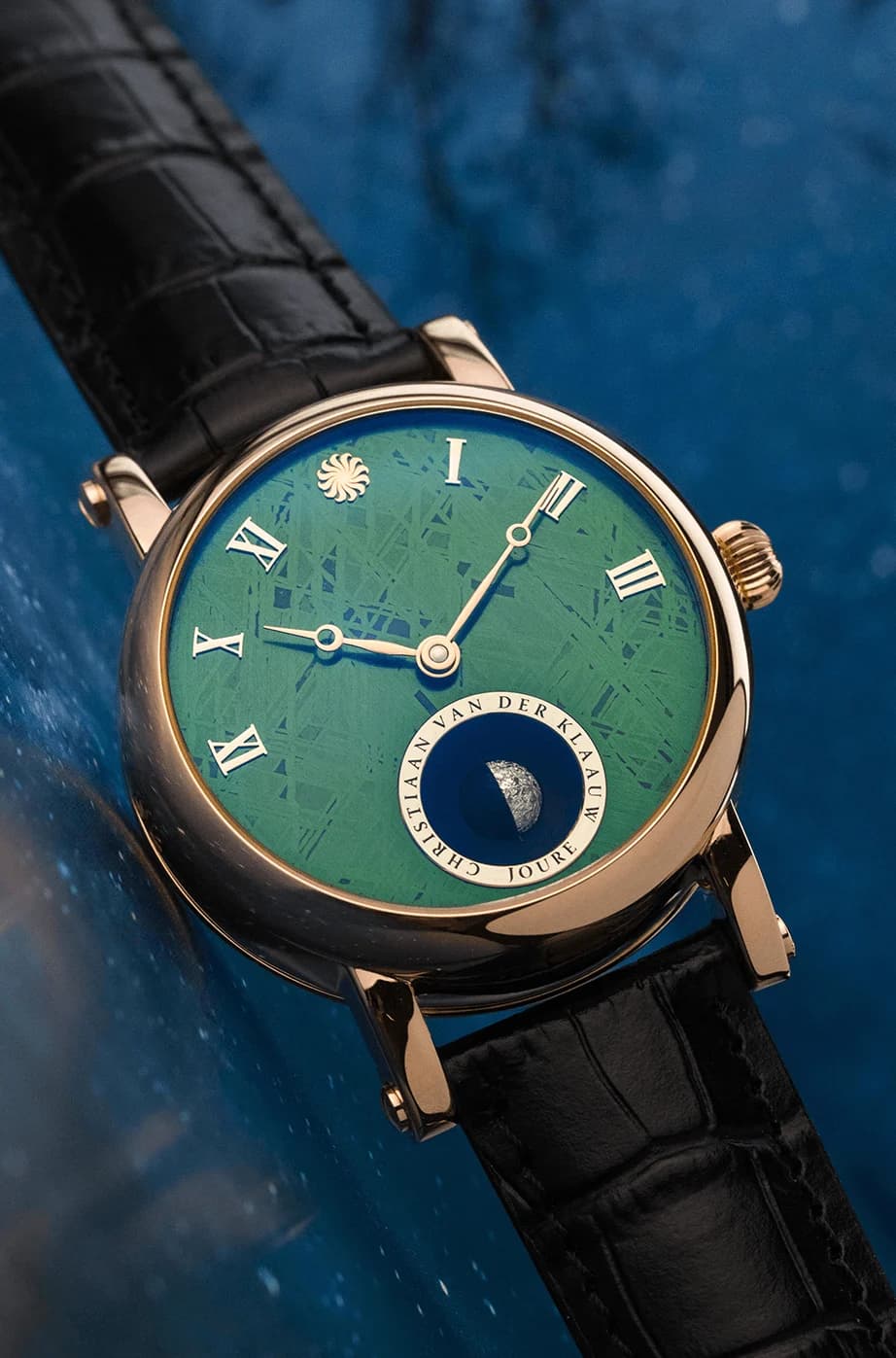 Real Moon Joure Green Meteorite Rose Gold, detail 3