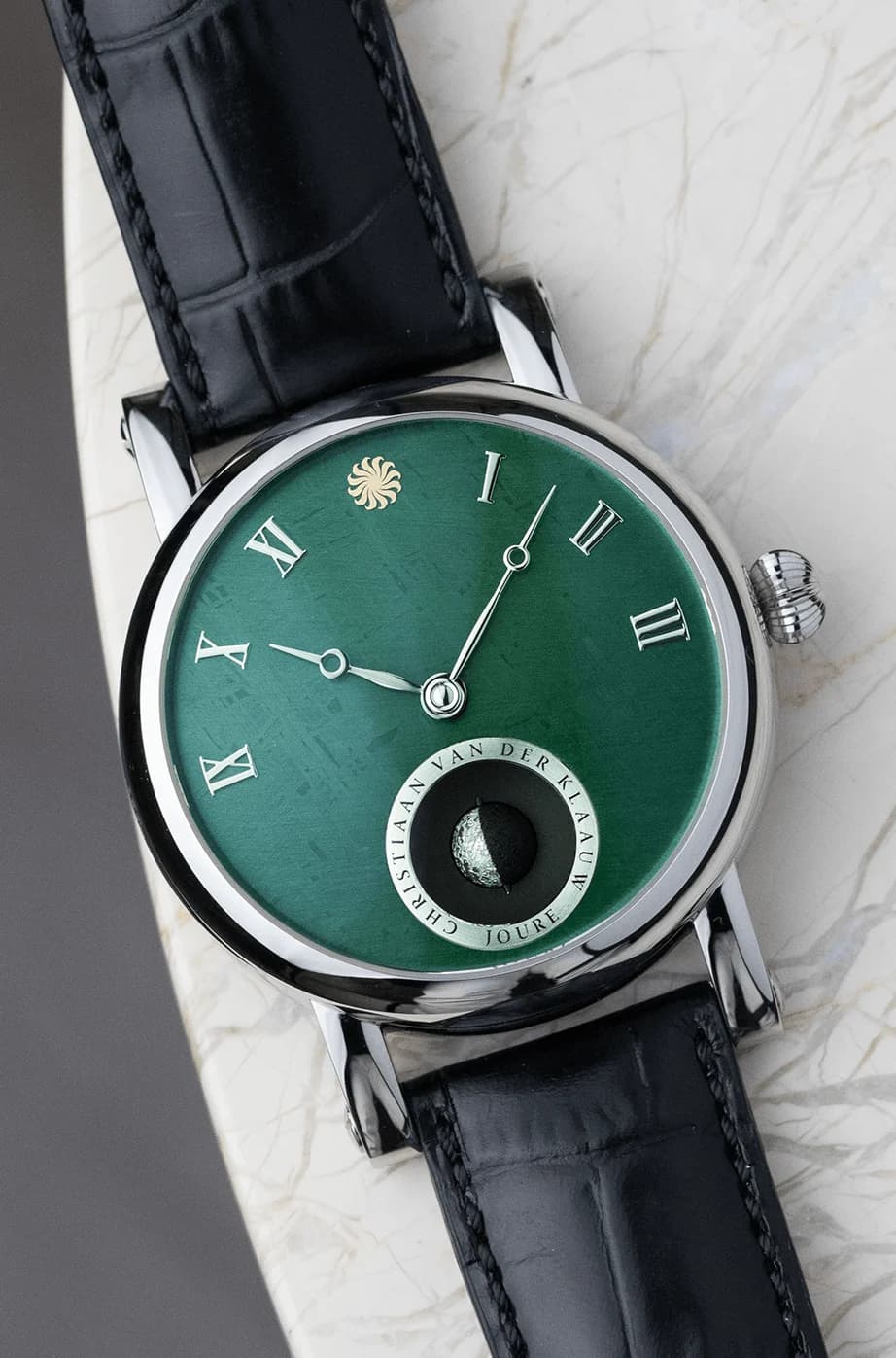 Real Moon Joure Green Meteorite White Gold, detail 3