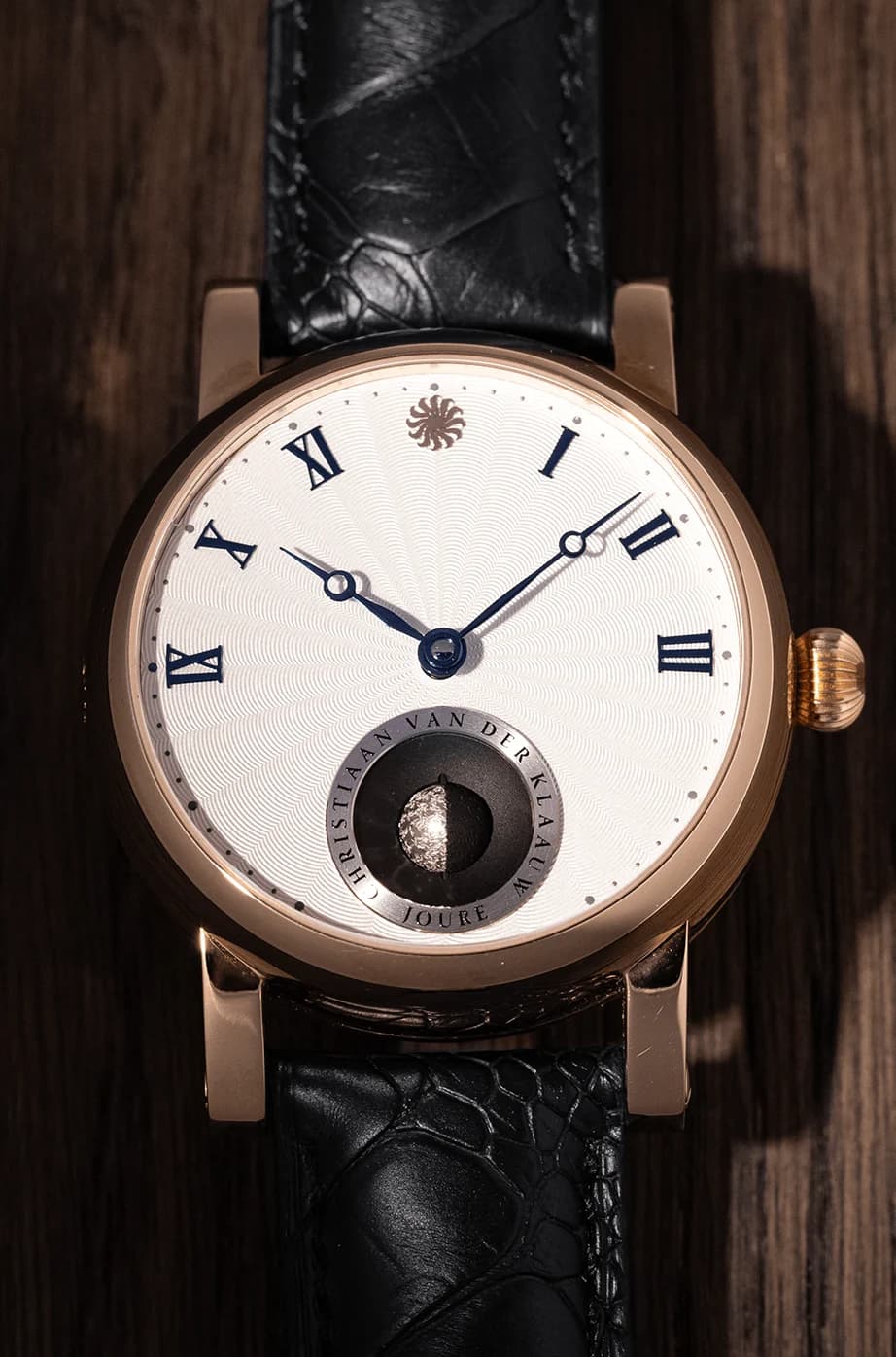 Real Moon Joure Guilloché White Rose Gold, detail 3