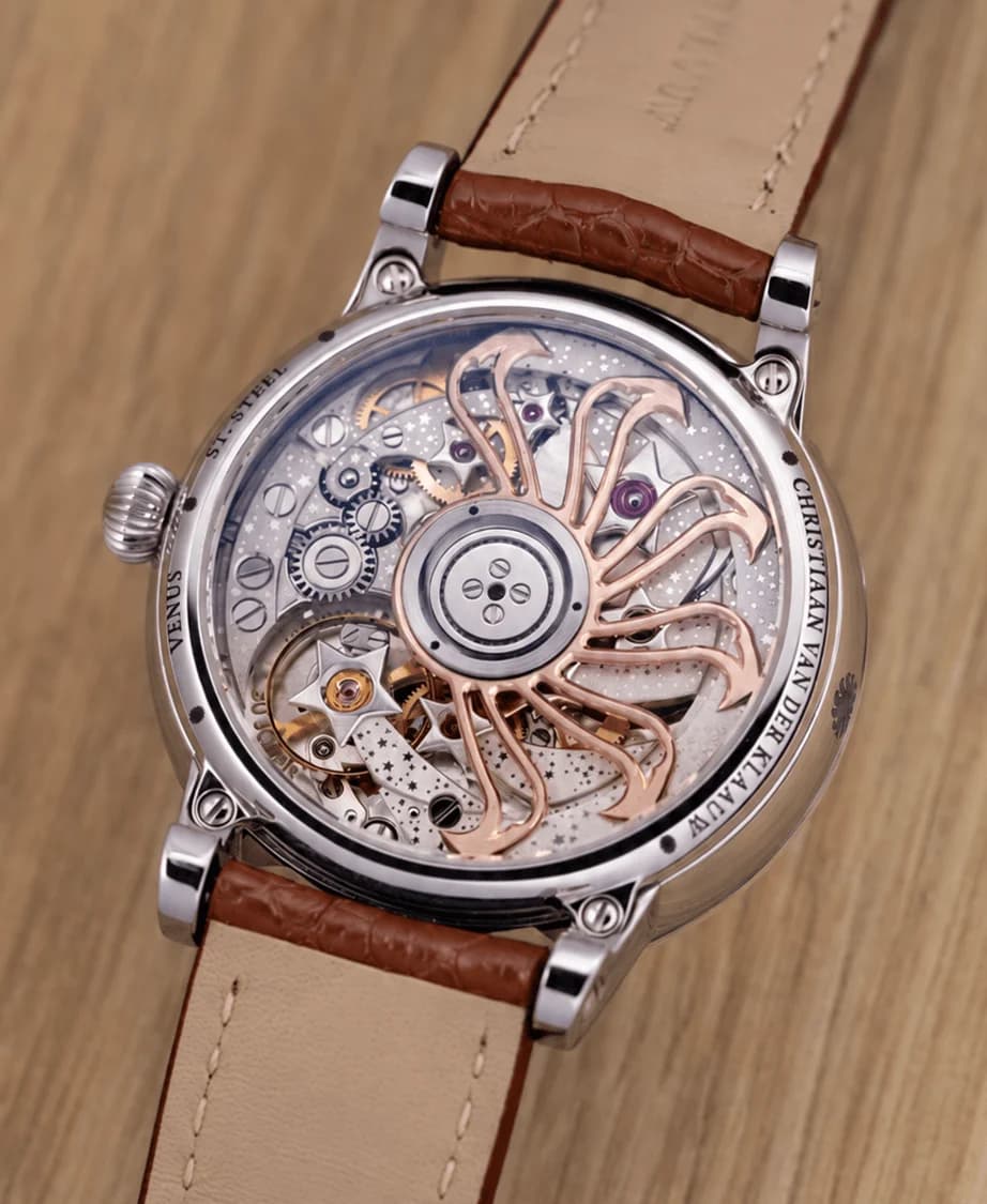 The CKM-01 Manufacture movement through the caseback