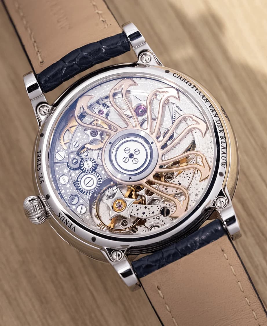 The CKM-01 Manufacture movement through the caseback